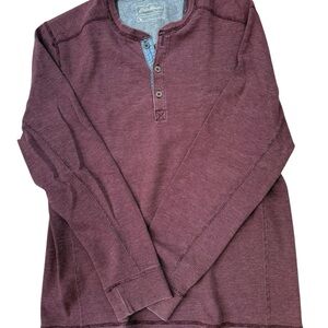 Eddie Bauer Maroon Long Sleeve Henley